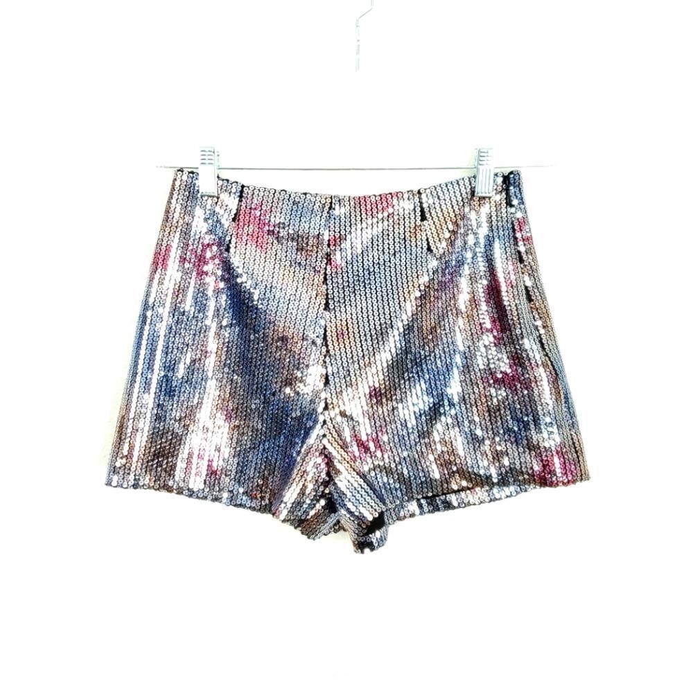 NWT NADINE MERABI high waisted Sequin shorts